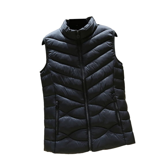 Lmnyox Women's Puffer Vest Lightweight Zip Up Collared Sleeveless Vest Outerwear Plus Size Winter Vest