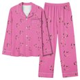 thumbnail image 1 of MeetoTime Pyjama d'Automne pour Femme, Ensemble 2 Pcs, Haut à Manches Longues Boutonné et Pantalon, Tenue de Nuit, 1 of 7