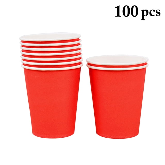 100PCS Paper Cups 9oz Disposable Cups Party Drinking Cups for Water Juice Cooler