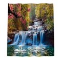 thumbnail image 2 of DOLITY Shower Curtain Set Bathroom Supply Home Decor 180x180cm Mountain Stream Blue, 2 of 9