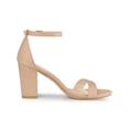 thumbnail image 3 of BLISSFUL STEP Women's Ankle Strap High Block Heels Sandals Nude 8, 3 of 7