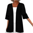 thumbnail image 1 of PENGXIANG Cardigan Ouvert pour Femmes Manches Courtes Cardigan Léger Chic Veste Décontractée d'Automne Hauts, 1 of 5