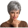 thumbnail image 1 of HSHDLDF Well Pixie Cut Short Grey Human Hair Wigs For Women Natural Wig, 1 of 4