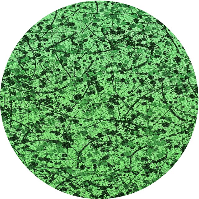Ahgly Tapis Rond Lavable en Machine Intérieur Transitionnel Vert Émeraude Profond, 6 Pieds Rond