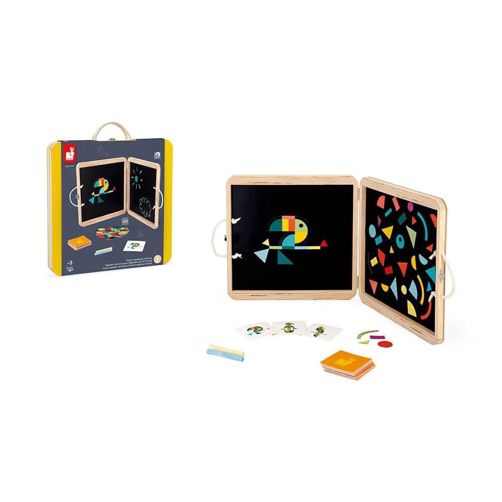 Janod - Puzzle Animal Magnétique - Jouet Tangram Éducatif Portable - Tout-Petits Enfants - Âge 3-6 Ans - J02585