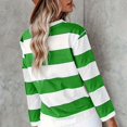 thumbnail image 4 of WEIYLL Tshirt for Women Long Sleeve Striped Crew Neck Color Block Green Blouse Sizes L, 4 of 5