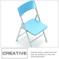 thumbnail image 2 of Miangastore Blue PVC Miniature Folding Chair for Decoration Tiny Furniture with Smooth Surface 2 Pieces, 2 of 8