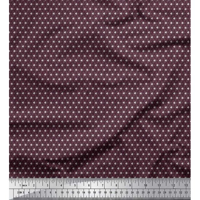 Soimoi Polyester Crepe Fabric Artistic Floral Shirting Decor Fabric Printed Yard 52 Inch Wide