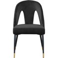 thumbnail image 3 of Meridian Furniture Akoya Velvet Dining Chair, Black (Set of 2), 3 of 6