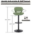 thumbnail image 3 of Walsunny Adjustable Bar Stools Set of 4 Leather Upholstered Swivel Counter Stools Counter Height Bar Stools with Large Base, Room Bar, Green, 3 of 5
