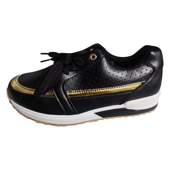 LOVZFMLL Sneakers for Women Fashion Trendy Lace-Up Comfort Walking Shoes Non-Slip Athletic Sports Shoes for Casual Running Black 6.5