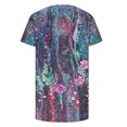 thumbnail image 4 of EQWLJWE Hauts d'Été pour Femmes Hauts pour Femmes Liquidation Femmes Décontracté Imprimé Manches Courtes Col Rond Chandail Blouse T-shirt Hauts, 4 of 5
