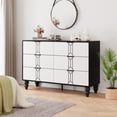 thumbnail image 2 of Commode Moderne en Bois à 6 Tiroirs avec Motif Vintage, Commode avec Tiroirs Profonds pour Chambre, Salon et Entrée,, 2 of 10