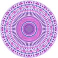 thumbnail image 1 of Ahgly Tapis d'Intérieur Lavable en Machine Carré Transitionnel Fleur Rose, 3 Pieds Carré, 1 of 7