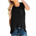 thumbnail image 2 of Blouses pour Femmes Mode Femmes Manches Courtes Col Rond Poches Hauts Décontractés T-shirt Blouse Manches Longues pour Femmes en Liquidation, 2 of 5