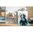 thumbnail image 2 of Ahgly Company Tapis de Zone Carré Lavable en Machine, Transitionnel Vert Sarcelle Profond, 5 Pieds Carré, 2 of 7