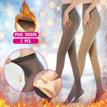 GDREDA Collants Doublés en Molleton pour Femmes Leggings Noirs Chauds Transparents Collants en Molleton d'Hiver Épais Thermiques Brun, Taille Unique