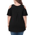 thumbnail image 2 of CHUANK Women‘s Plus Size Cold Shoulder Tunic Top Summer Short Sleeve Blouse, 2 of 7