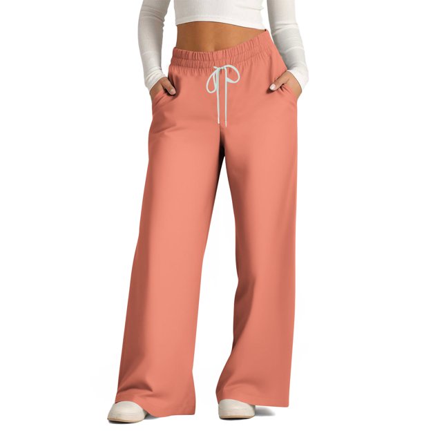 Pants for Women, Womens Fashionable Striped Printed Drawstring Wide Leg Pants