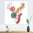 thumbnail image 1 of Designart Minimalisme Cerf de Noël Tons Terre Art Mural Moderne et Contemporain sur Toile, 1 of 4