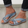 thumbnail image 3 of Mepaouo Womens Sandals Dressy Summer Low Wedge Flip Flops Comfortable Walking Beach Slip on Slides, 3 of 7