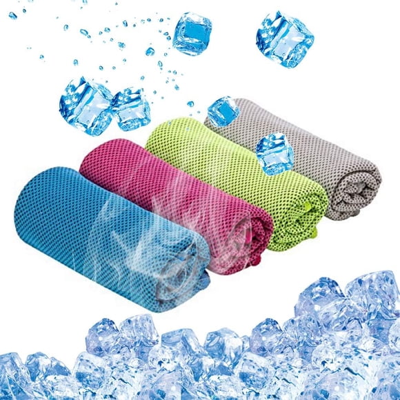 Zhuge Cooling Towel,4 Pack Ice Towel for Neck Instant Cooling,Soft Breathable Chilly Towel,40x12 Inches Microfiber Fast Dry Towel for Sports Yoga Running Workout Gym Camping Fitness