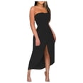 thumbnail image 1 of JIRNDf Robes de Printemps pour Femmes 2025 Tendance Plage Débardeur Sans Manches Ample Col Rond Robe Bohème Femme Ligne A Noir P, 1 of 5