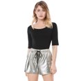 thumbnail image 3 of Unique Bargains T-Shirt Casual à Manches Longues à Col en V pour Femmes, 3 of 6