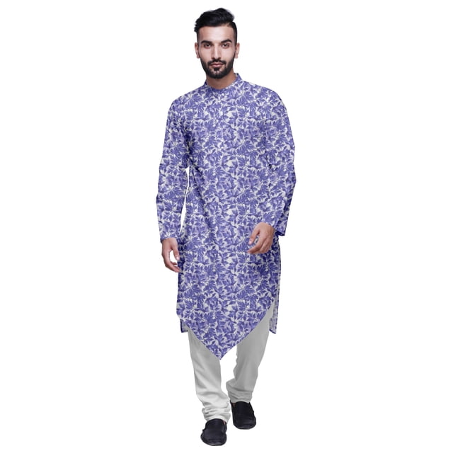 Atasi Kurta à Manches Longues de Designer pour Garçons, Kurta Décontractée Imprimée en Coton Flex