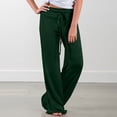 thumbnail image 2 of Kyusrd Wide Leg Pants For Women Drawstring Elastic High Waisted Long Wide Leg Trousers Pockets Palazzo Pants Casual Solid Color Breathable Loose Fit Yoga Pants, 2 of 7