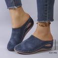 thumbnail image 3 of FRSASU Sabots pour Femmes Mules Chaussures en Cuir à Enfiler Sabot Bout Fermé Mules Confortables Chaussures Bleu, 3 of 9