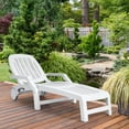 thumbnail image 1 of Gymax Chaise Longue de Patio Réglable, Chaise Longue Pliante Inclinable avec Roues, 1 of 10