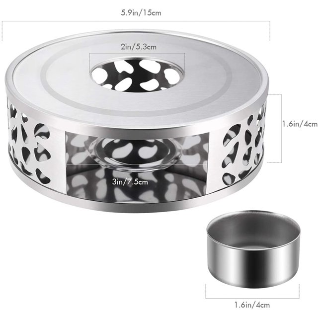 Stainless Steel Tea Warmer with Tea Light Holder for Tea and Coffee Pots