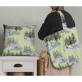 thumbnail image 5 of Soimoi Yellow Crepe Silk Fabric Animals & Pine Tree Fabric Prints By Yard 42 Inch Wide, 5 of 5