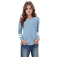 thumbnail image 4 of RXIRUCGD 2025 Vêtements d'Été pour Enfants T-shirt à Rayures Mode Mignon Col Rond Manches Longues, 4 of 6