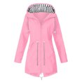thumbnail image 1 of Kcodviy Imperméable Uni à Capuche Extérieur Femmes Cardigan en Molleton Imperméable Coupe-Vent Veste Manteau Figs pour Femmes Vestes Manteau pour Femmes, 1 of 3