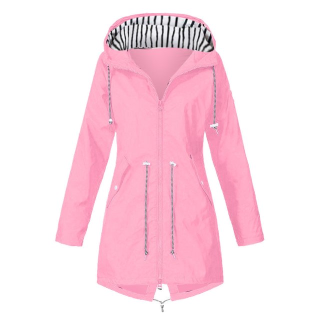 Kcodviy Imperméable Uni à Capuche Extérieur Femmes Cardigan en Molleton Imperméable Coupe-Vent Veste Manteau Figs pour Femmes Vestes Manteau pour Femmes