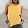 thumbnail image 1 of Débardeurs pour Femmes Zeophrasy Chemise Sans Manches pour Femmes Couleur Unie Col Rond Chemise Décontractée Débardeurs Blouse Sans Manches Excellent Cadeau à Petit Prix Jaune G, 1 of 6
