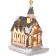 thumbnail image 1 of MasteelfCA 1Pc Christmas Luminous House with LED Light Resin Villa Craft Party Ornament, 1 of 8
