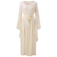 thumbnail image 4 of Ketyyh-chn99 Robe Formelle Femme Élégante Féminine Robe de Soirée Élégante Manches Longues Robe Longue Confortable Blanc,2TG, 4 of 5