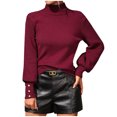 thumbnail image 2 of Dvkptbk Chandails pour Femmes Mode Décontractée Couleur Manches Longues Col Rond Chandail Vêtements en Liquidation, 2 of 9