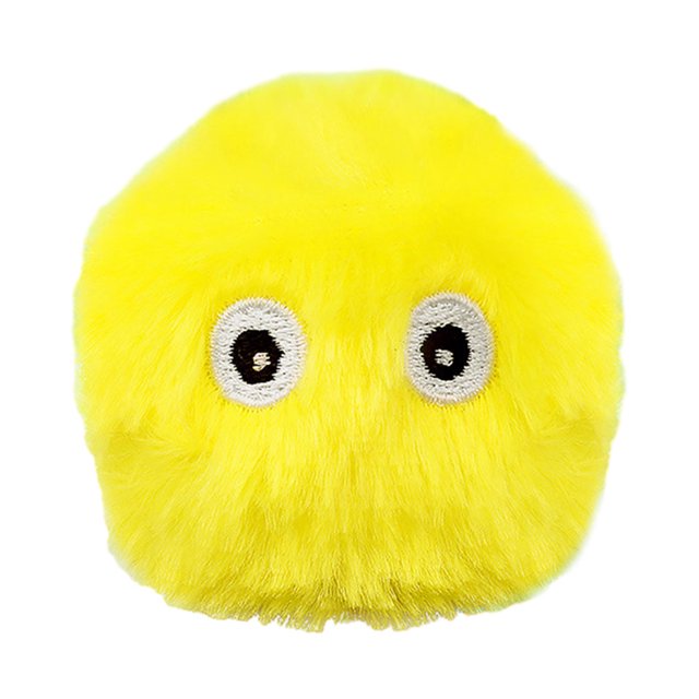 Decodeary Cat Toys Balls Interactive Plush Toy For Interactive Playtime Safe And Non-toxic Cat Interactive Toy yellow 1Set