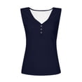 thumbnail image 4 of Timegard Tank Tops for Women Ribbed Deep V-Neck Button Slim Casual Sleeveless Shirts Basic Cami Top, 4 of 5