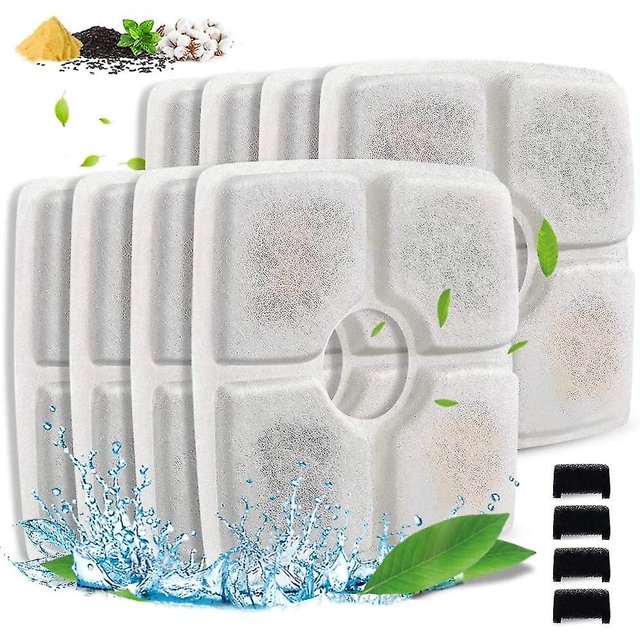 Pet Fountain Filter Set, 8 Pack 3 Triple Filtration System Replacement Cat Water Fountain Filters For 84oz/2.5l Automatic Pet Fountain Cat Water Fount