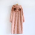thumbnail image 4 of HAiming Robe à Capuche pour Femmes, Peignoir Doux et Mignon, Robe de Chambre Boutonnée, Molleton Duveteux, Tenue d'Intérieur Chaude avec Poches, 4 of 4