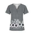 thumbnail image 4 of Penkiiy Blouse Décontractée d'Été à Col en V Imprimée pour Femmes, Manches Courtes, Boutons, 2TG Bleu Foncé, 4 of 5