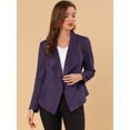thumbnail image 2 of INSPIRE CHIC Veste en Faux Suède pour Femme, Ouverte à l'Avant, à Revers, Drapée, Cardigan d'Extérieur, 2 of 6