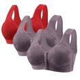 thumbnail image 1 of Yanlir 3PCS Bras for Women's No Underwire Wireless Bras Front Button Design Push Up Full Coverage Adjustable Straps U Shaped Back Comfortable Everyday Bra(Purple#1,XS), 1 of 3