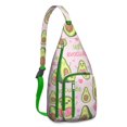thumbnail image 1 of Green Avocado Sling Backpack - Healthy Fruit Art Print, Fashionable Multi-Functional Travel Bag, 1 of 4