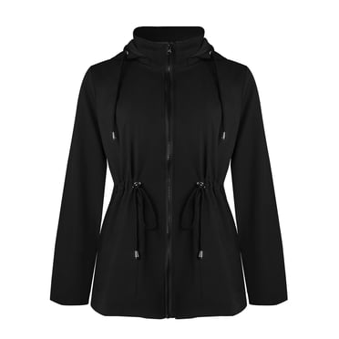 Pisexur Manteau d'Hiver pour Femmes Dames Polyvalent Décontracté Taille Manteau à Capuche Manches Longues Manteau à Capuche Décontracté/veste Noir,G